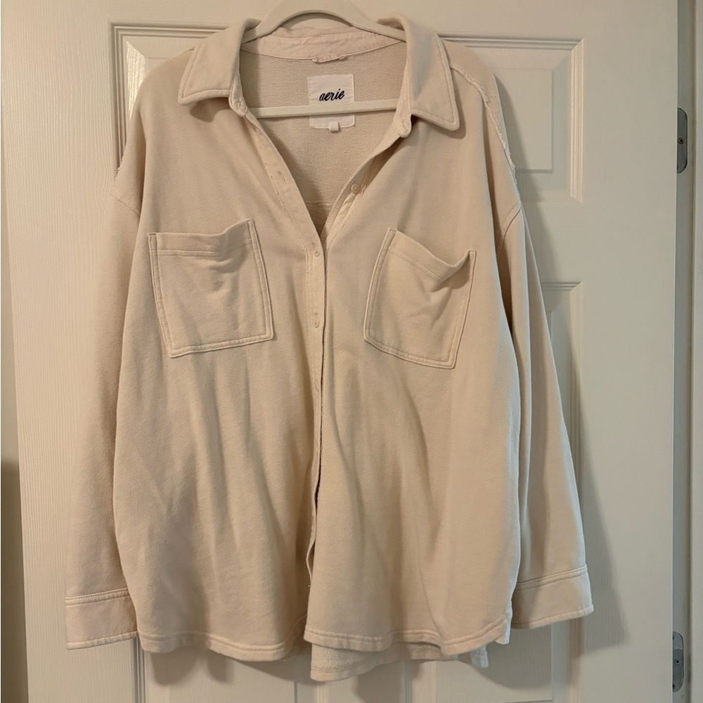 Aerie Cream button down Shirt